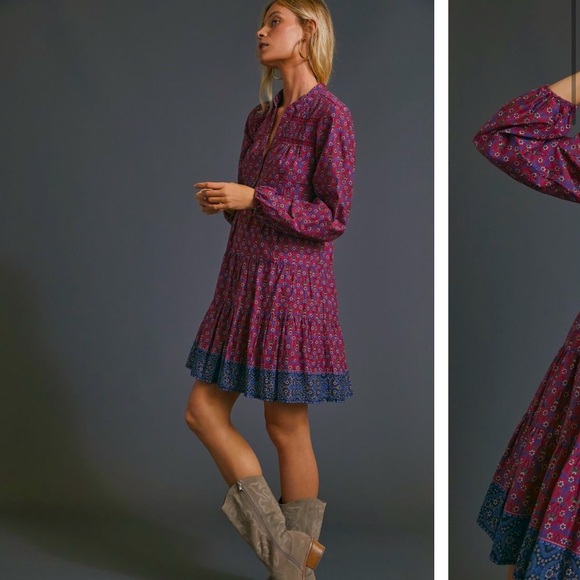 Anthropologie Dresses & Skirts - ☀️ Anthropologie Diyana Tiered Tunic Dress Size XS